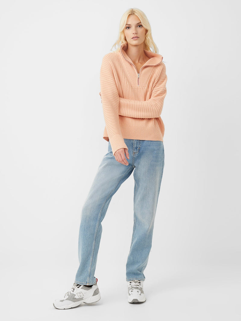 Lana Knits Half Zip Jumper Dusty Pink French Connection Uk