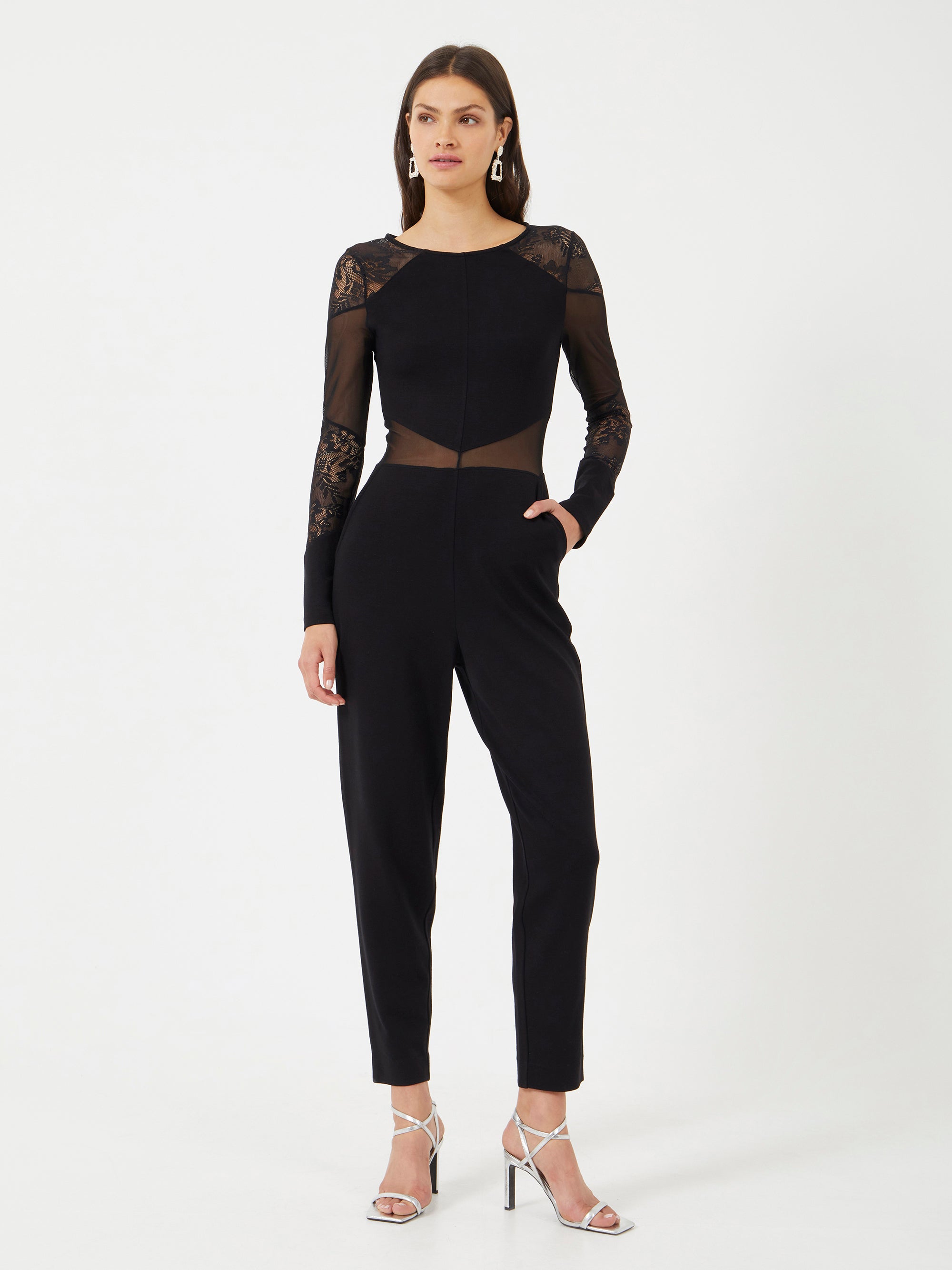 French Connection - Vivien Panelled Long Sleeved Jumpsuit | French Connection |  Jumpsuits & Playsuits | 10 - Black - Size: 10