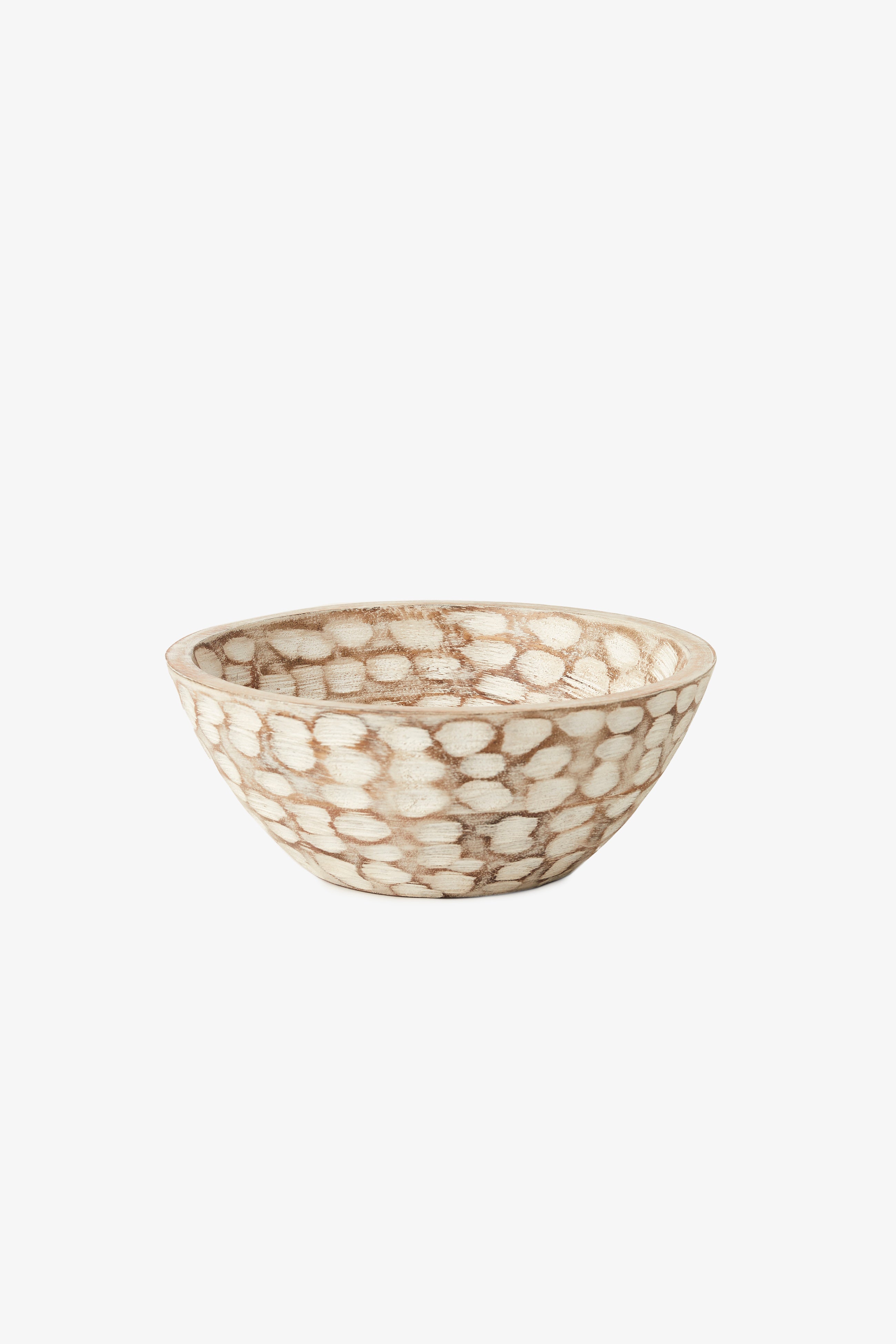 French Connection - White Lily Wooden Bowl | French Connection |  Decorative Bowls | One size - White - Size: OS