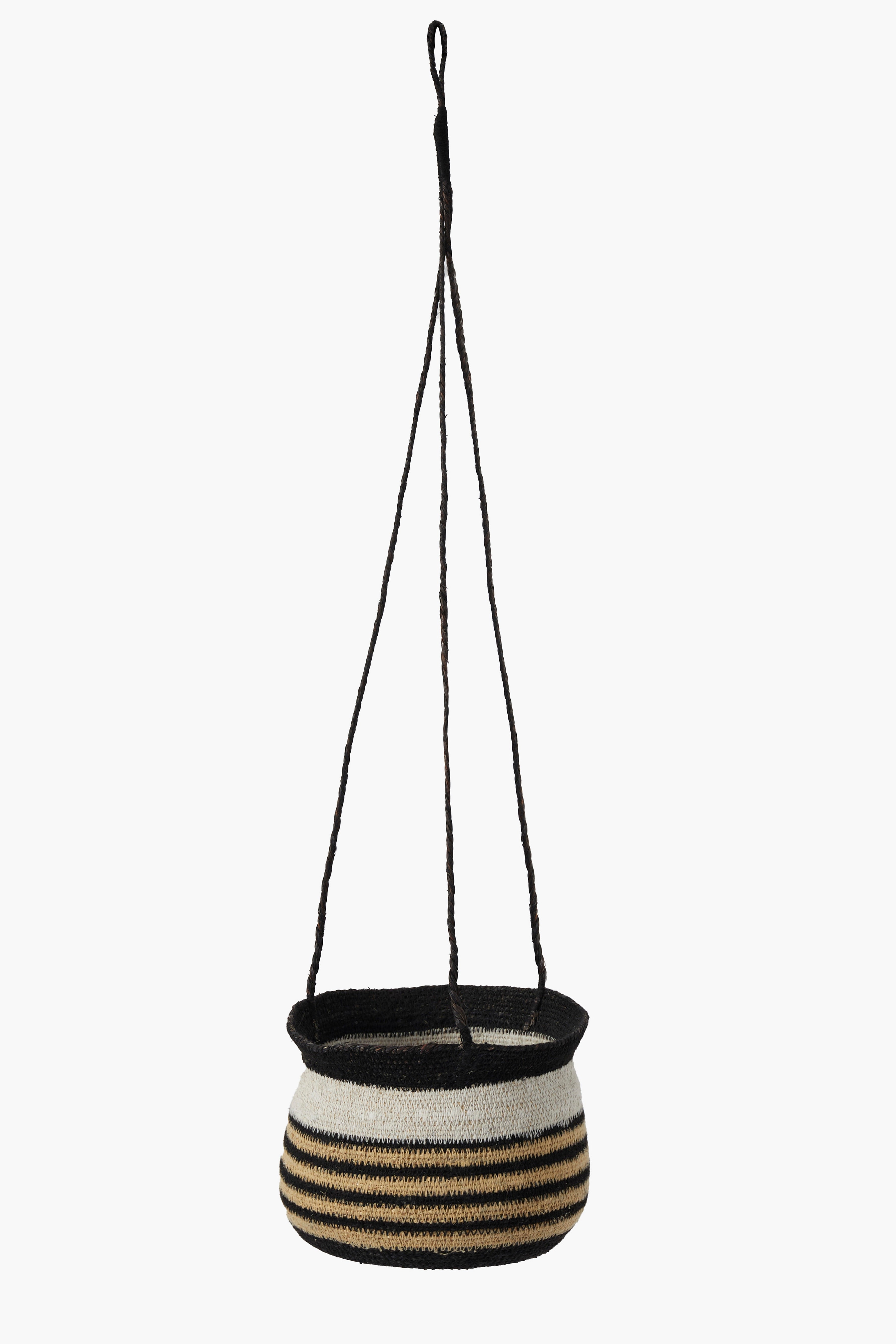 large hanging basket black/natural