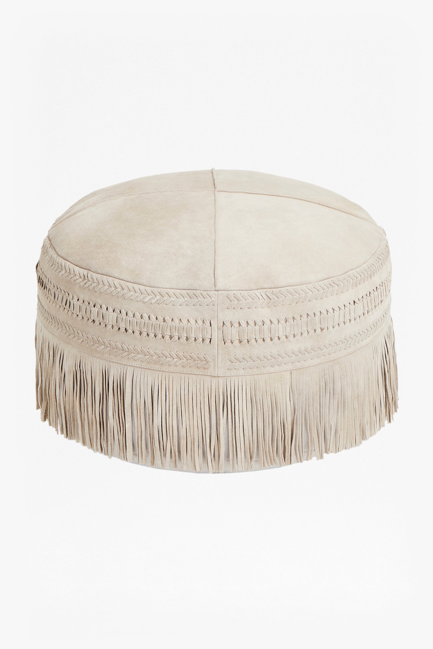 French Connection - Sand Dune Suede Tassel Pouffe | French Connection |  Chair & Sofa Cushions | One size - Beige - Size: OS