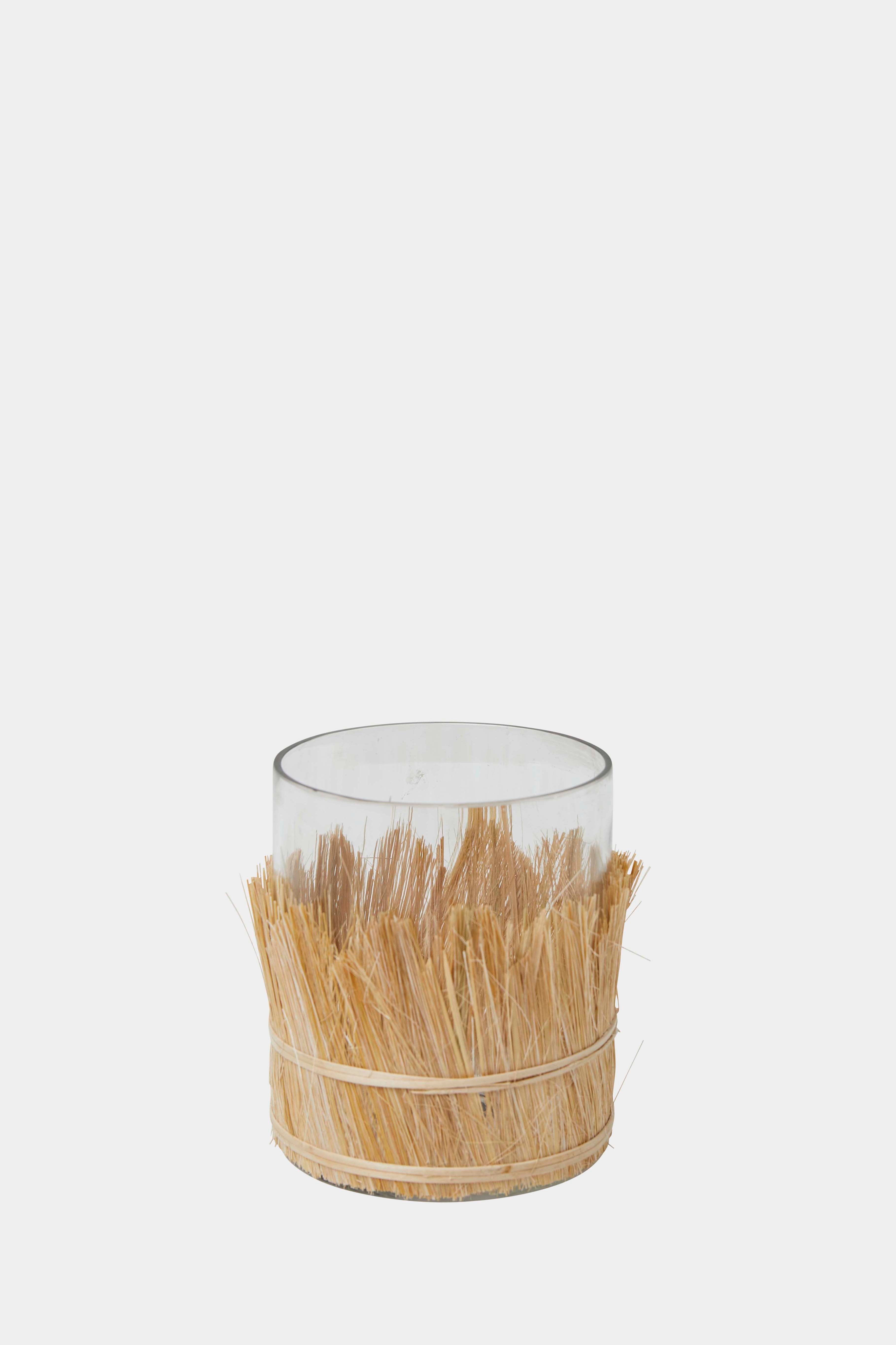French Connection - Small Golden Sun Raffia Glass | French Connection |  Drinkware | One size - White - Size: OS