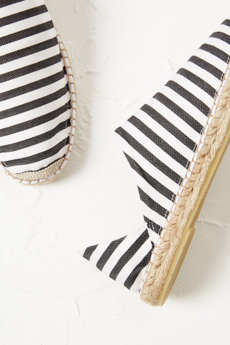 Adeline Stripe Canvas Espadrilles Black Stripe– French