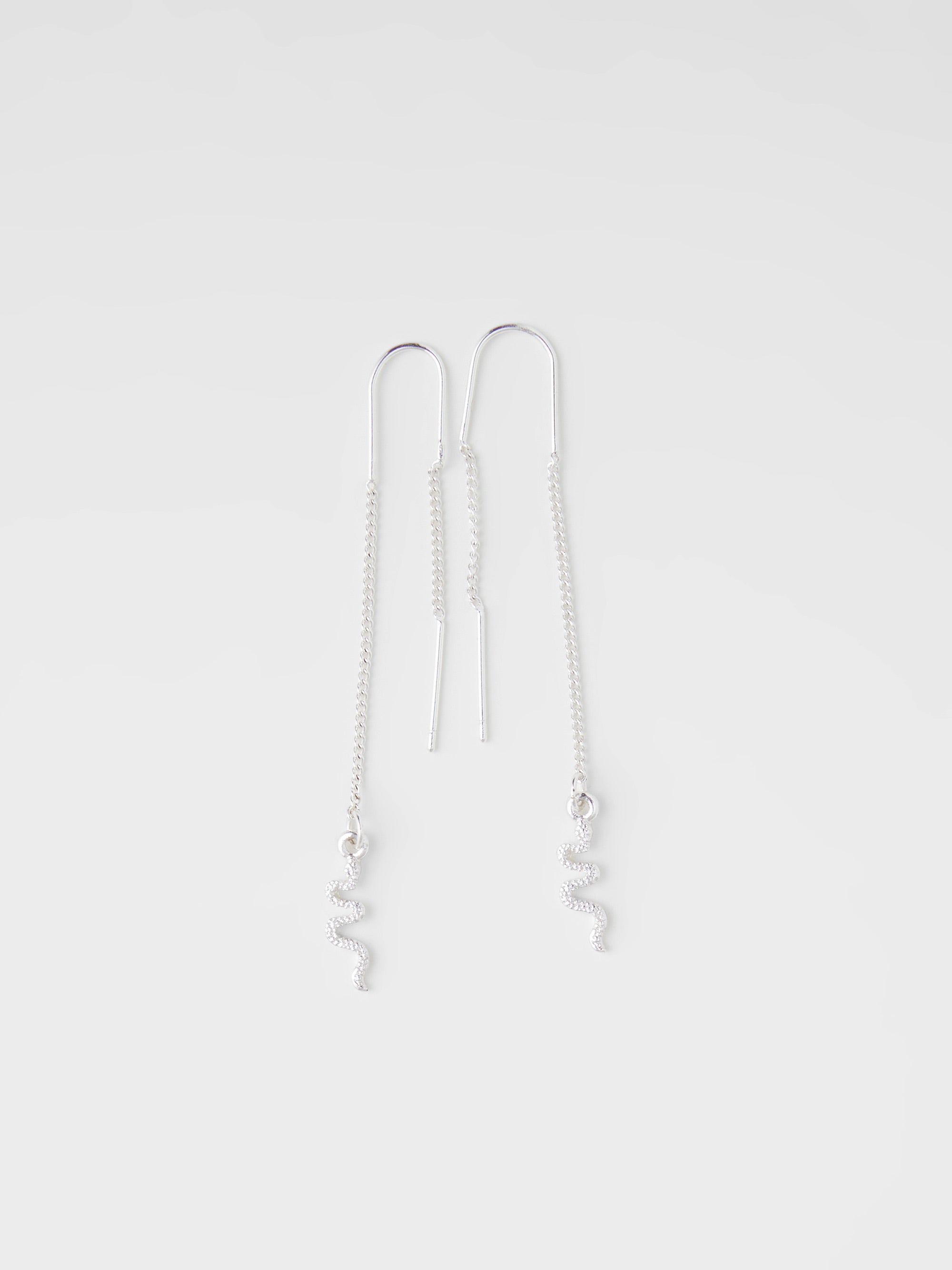 Thread Through Snake Earrings