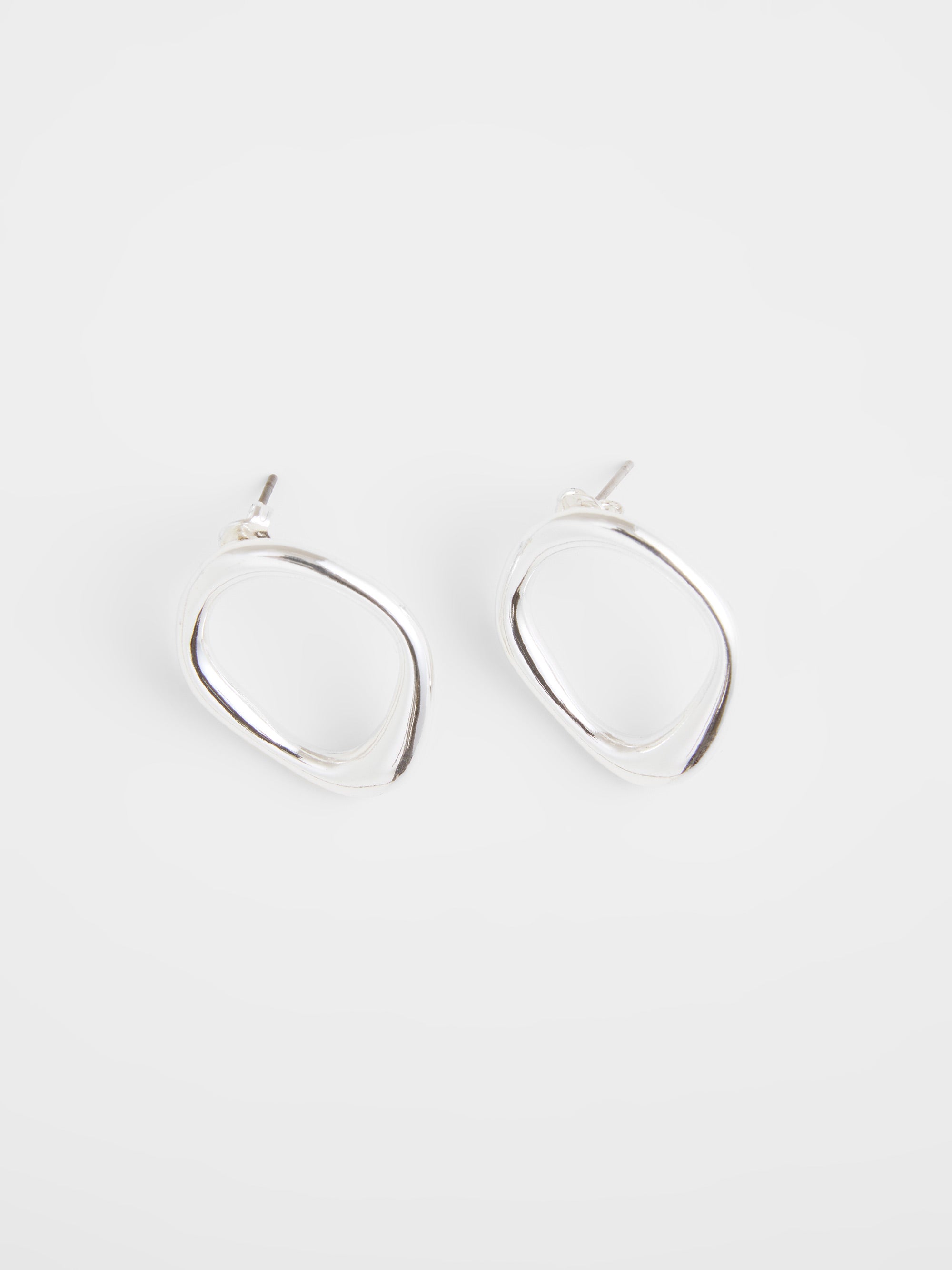 Organic Oval Stud Earrings