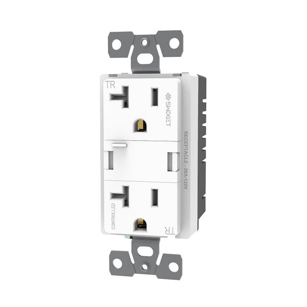 Tresco L-R1020SWA-1 120VAC 20A Swidget Outlet, w/o Insert - White