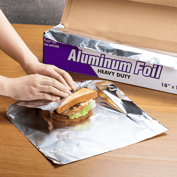 APPROVED VENDOR Aluminum Foil Roll: Heavy-Wt, 500 ft Roll Lg, No Fold, 18  in Sheet Wd