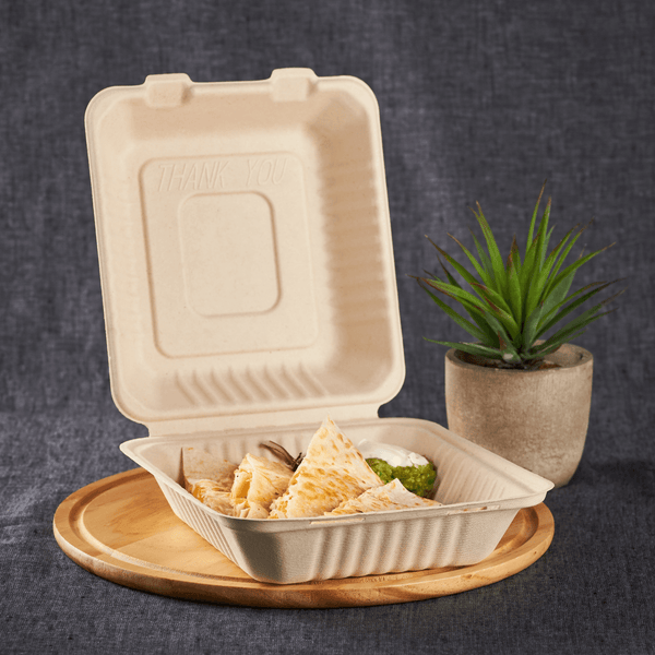 Small Biodegradable Takeout Boxes - Karat Earth 6''x6'' Compostable Ba