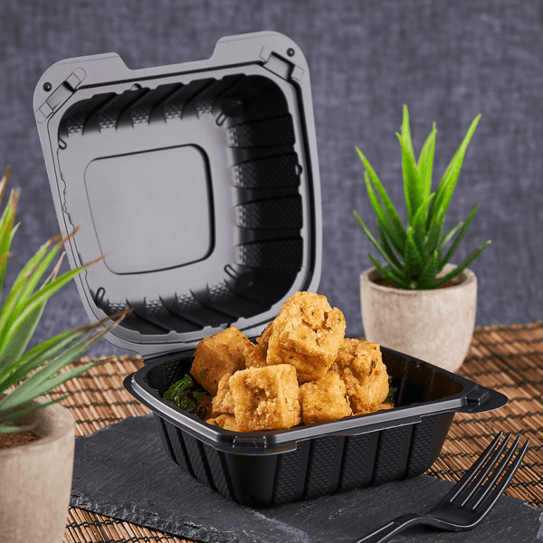 Karat 64oz PET Square Bowl, Black - 150 pcs