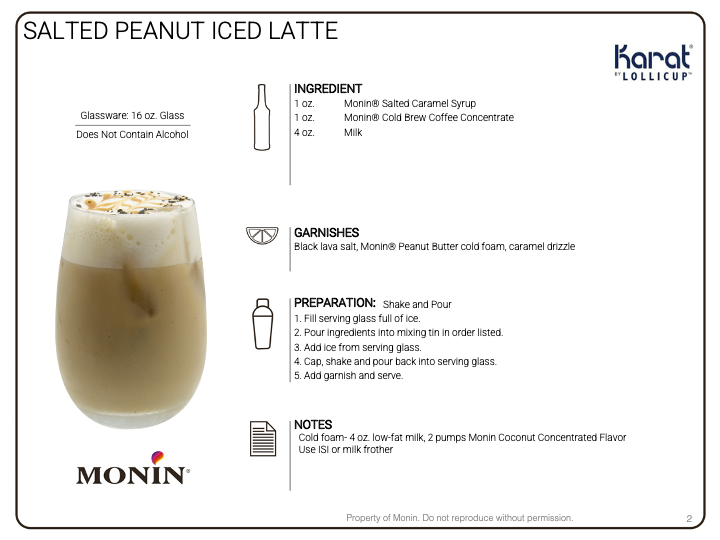 Recipe Card for Peanut Salted Iced Latte