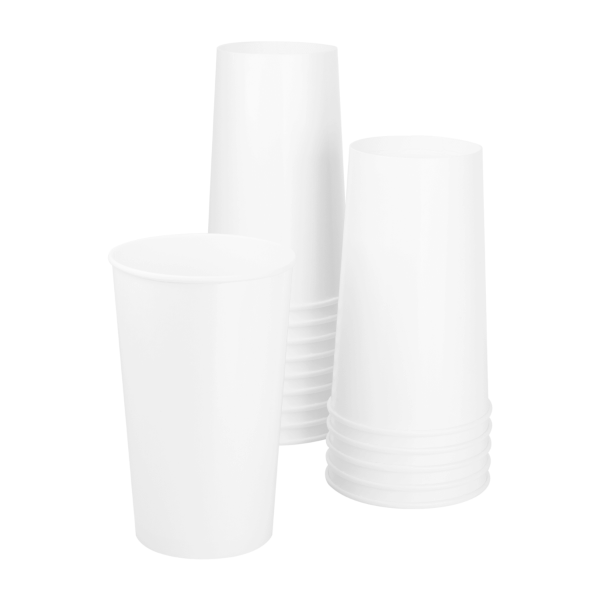 Karat C-KCP32WU 32 Oz Poly Lined To Go Paper Cold Cups for Soda, 600, White