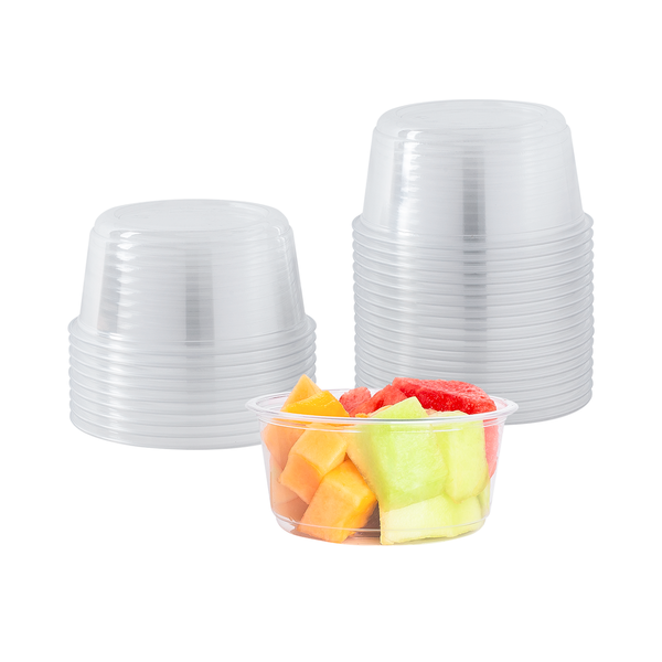 12 oz. Clear Tamper-Evident, Tamper-Resistant PET Parfait Cup with  Clamshell Pedestal Lid - 480/Case