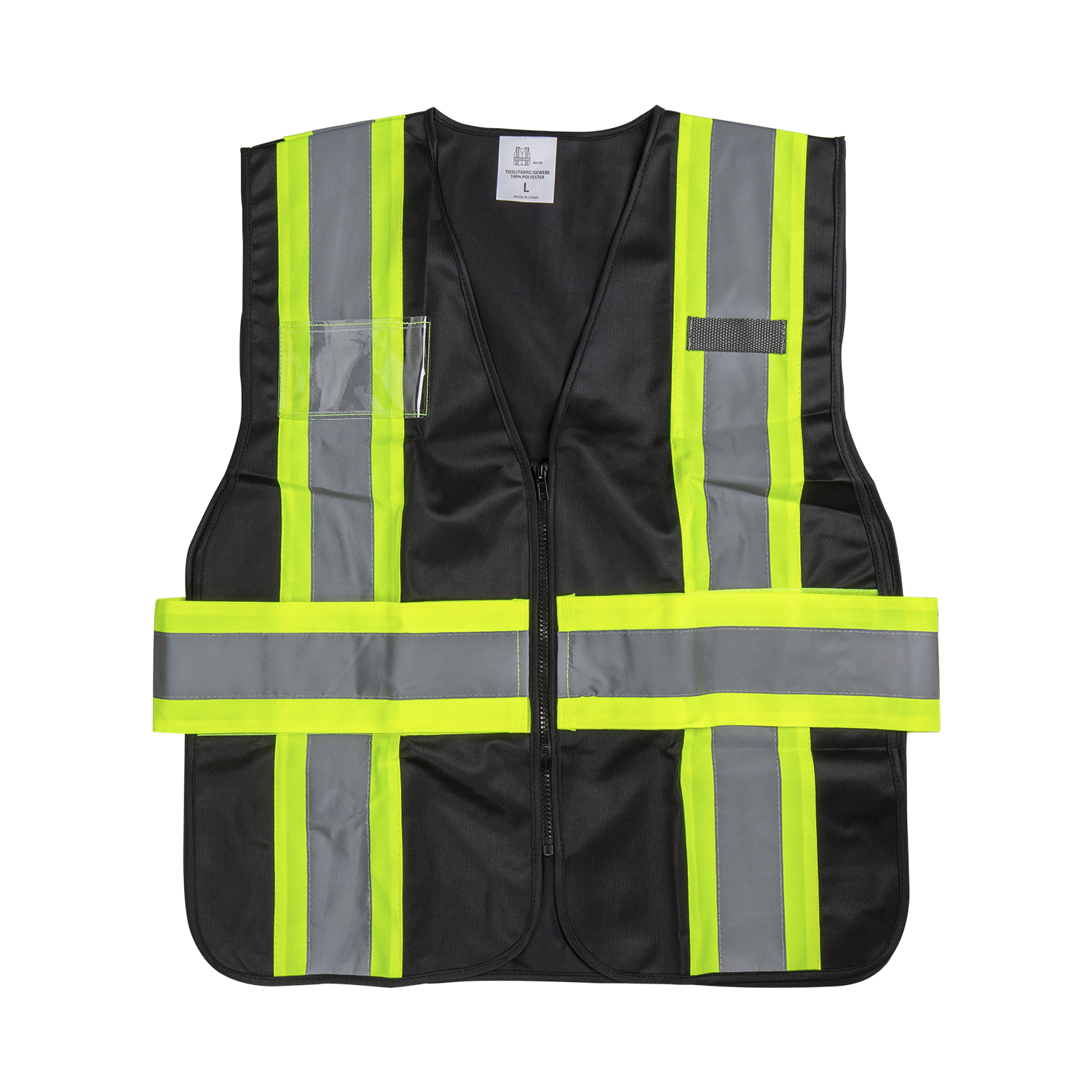 Safety work trousers, black/grey/yellow