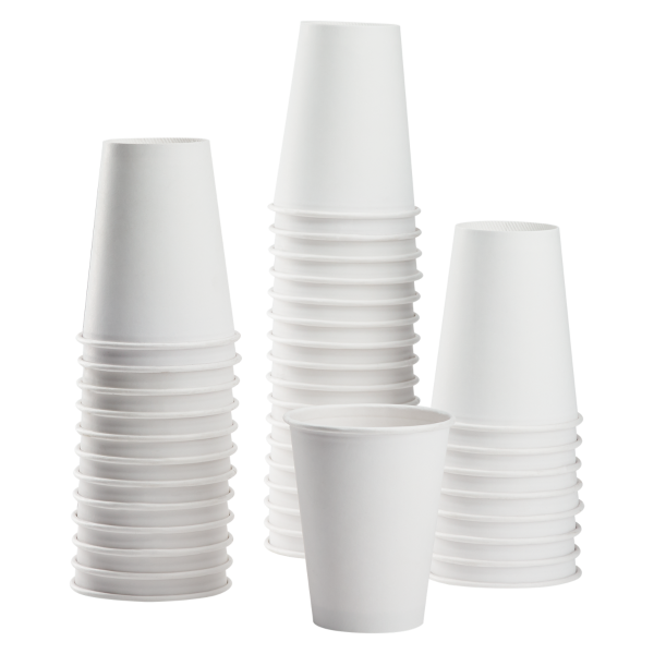 6 oz Disposable Coffee Cups - 6oz Paper Hot Cups - White (70mm) - 1,000 ct, Coffee Shop Supplies, Carry Out Containers