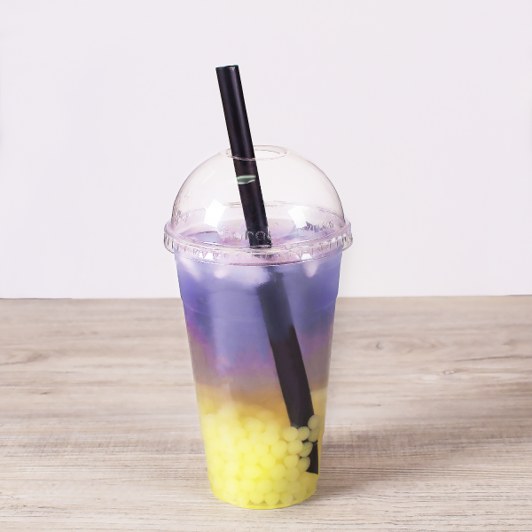 Plastic Straws 7.5'' Bubble Tea Straws (10mm) Poly Wrapped - Mixed Striped  Colors - 2,000 count