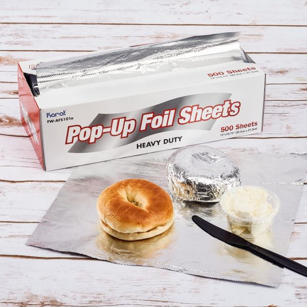 DHG PROFESSIONAL Pre-Cut Aluminum Foil Sheets, Foil Pop Up Sheets, 12x12  Inches, X003L7BFJP 