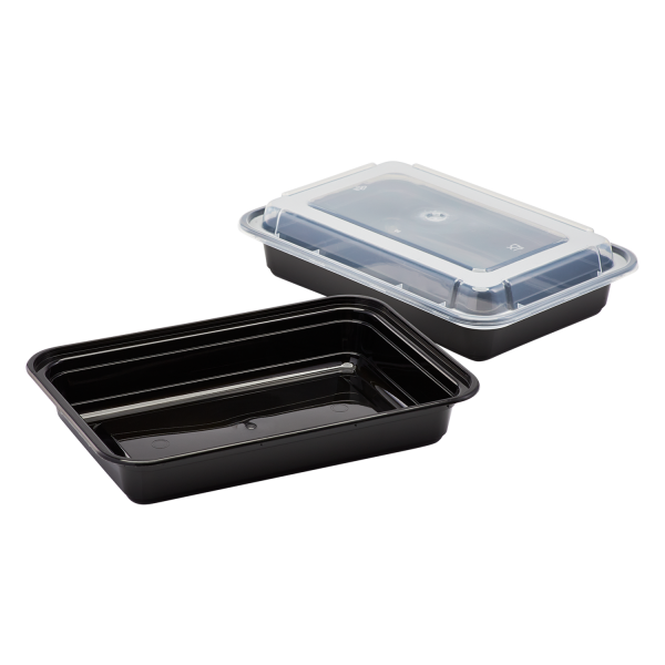 32oz Black Disposable Plastic Round Microwavable Food Container With L –  EcoQuality Store