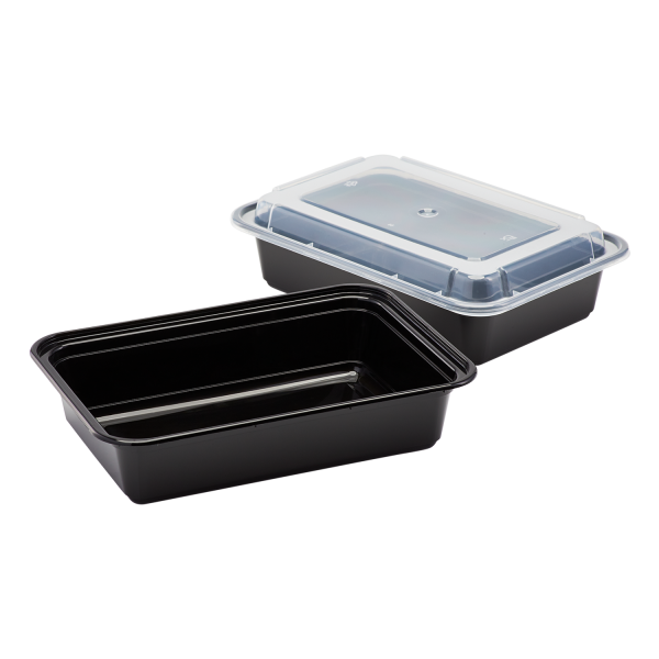 Freshware® 28oz PP Plastic Rectangular Food Containers Lids, 1-Compart