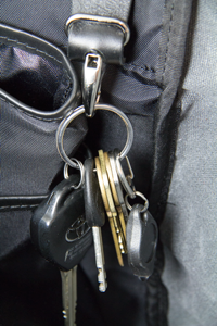 Crosstown Messenger Bag Detail  Key Hook