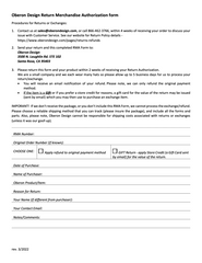 Return Authorization Form (RMA)