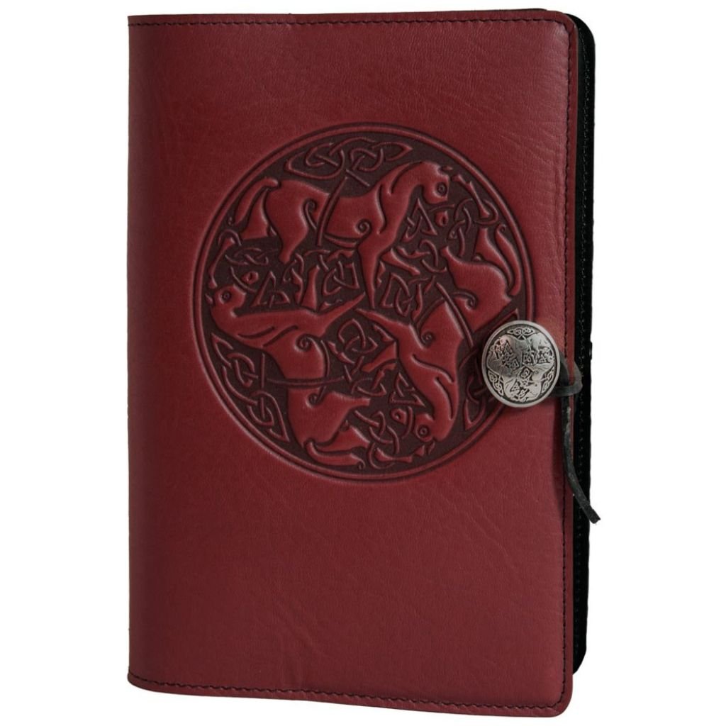 Viking Fenrir Leather Journal with Celtic embossed knotwork