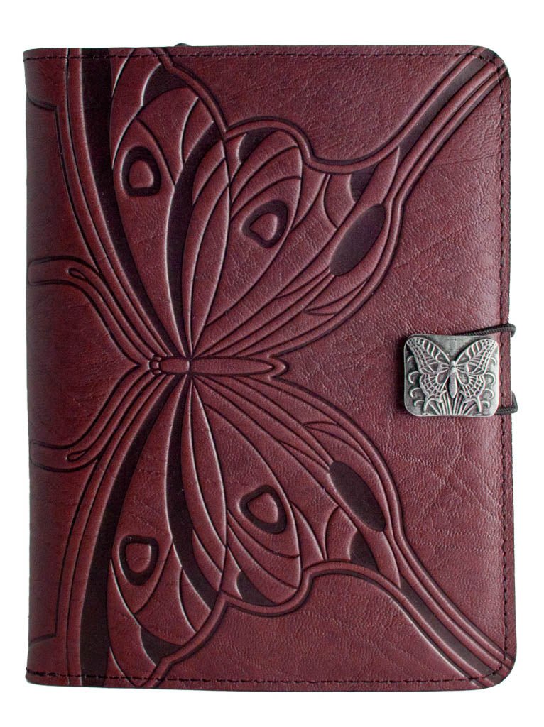 Genuine leather cover, case for Kindle e-Readers, Butterfly - Oberon Design