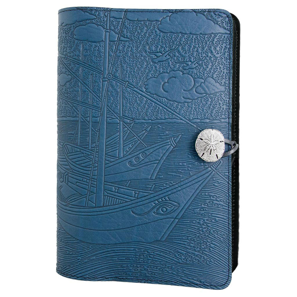 Design Refillable Leather Notebook Cover, Van Gogh Boats