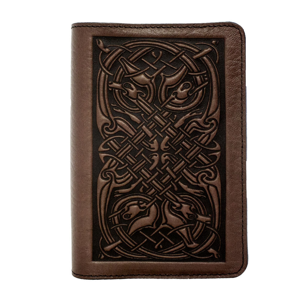 Oberon Design Leather Refillable Journal Cover, Tree of Life Small / Saddle