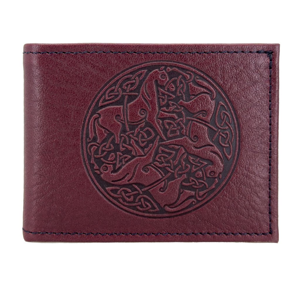 Oberon Design Leather Men's Wallet, Fine Celtic