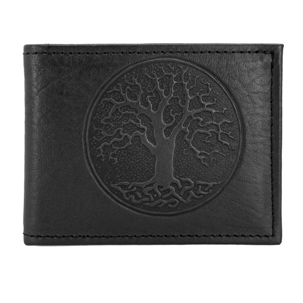 Oberon Design Leather Men's Wallet, Tree of Life