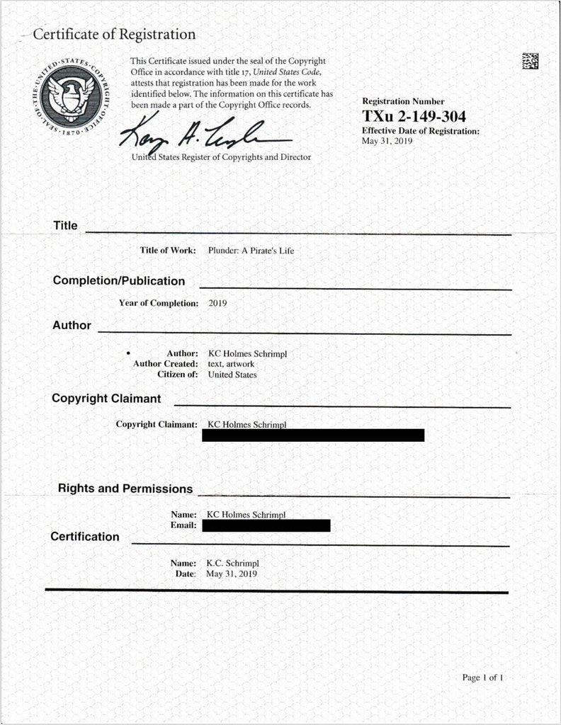 Copyright Certificate Example