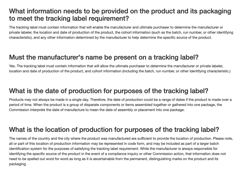 Tracking Label Info