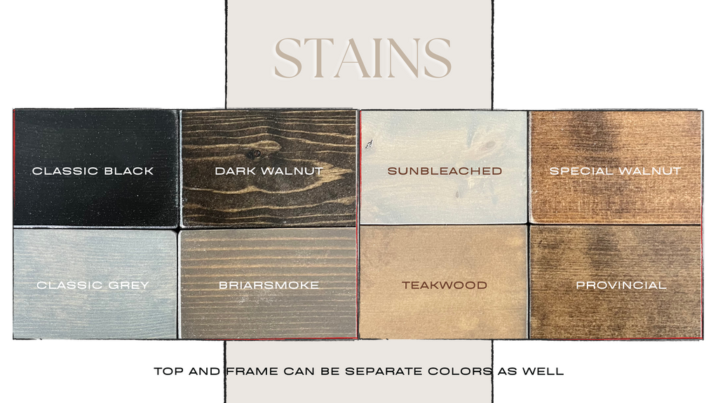 options of stains provided