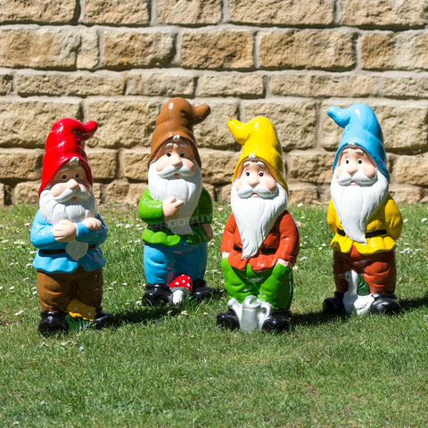 Colourful garden gnome ornaments