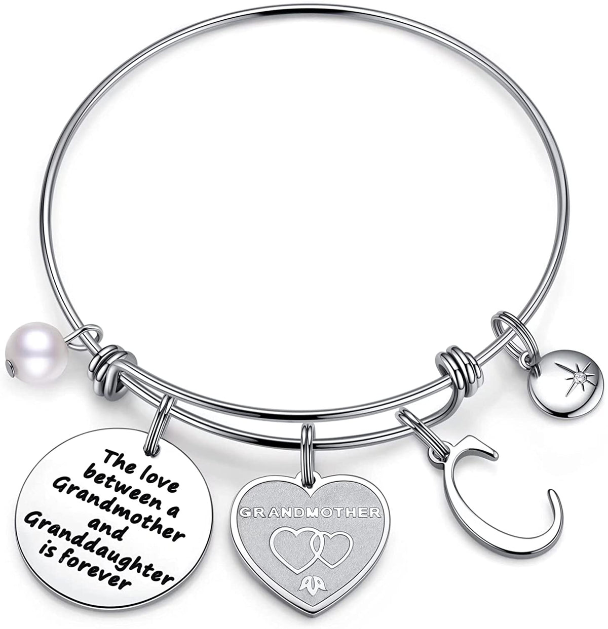 the love between a grandmother and granddaughter is forever bracelet