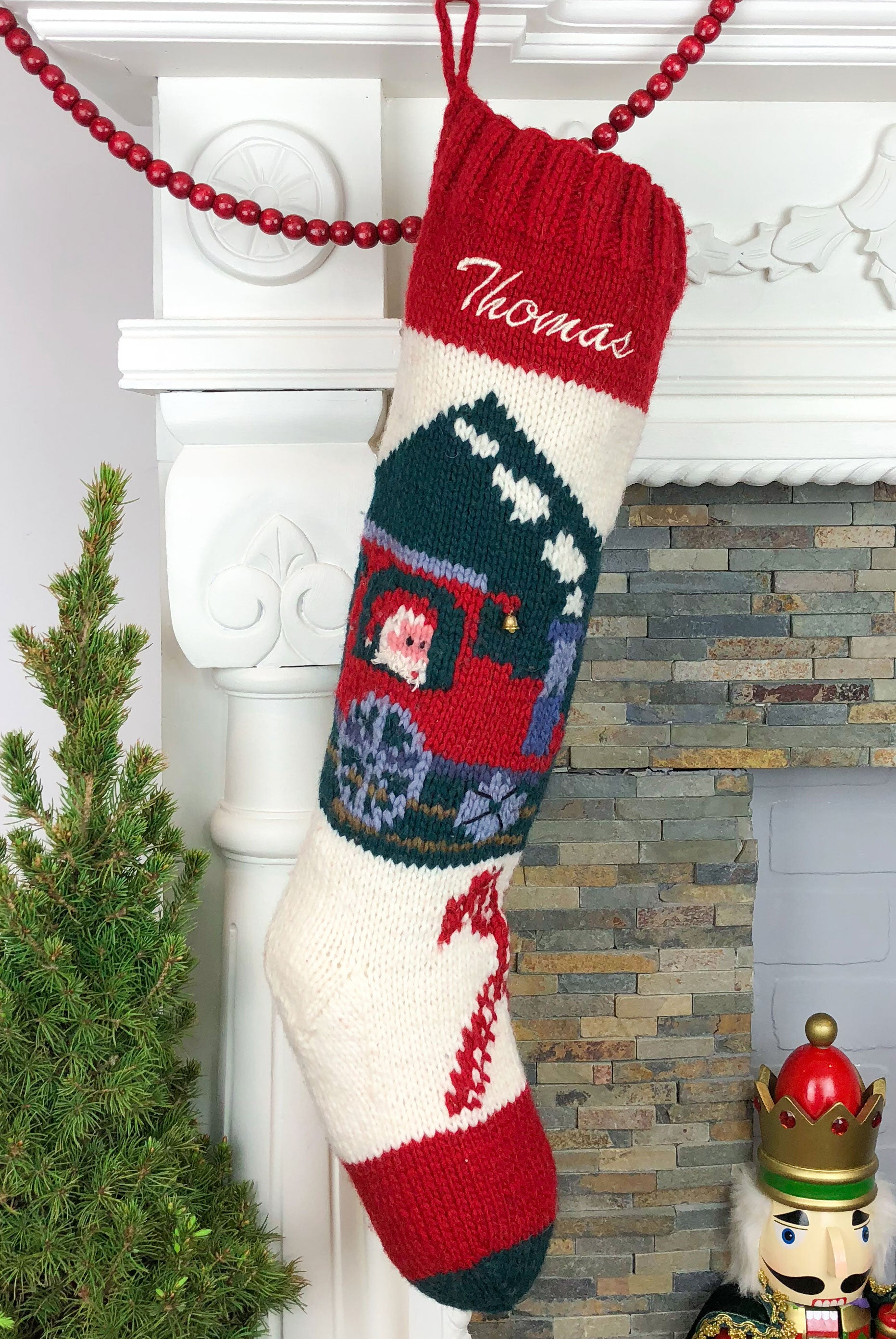 Knitting patterns for christmas stockings personalized