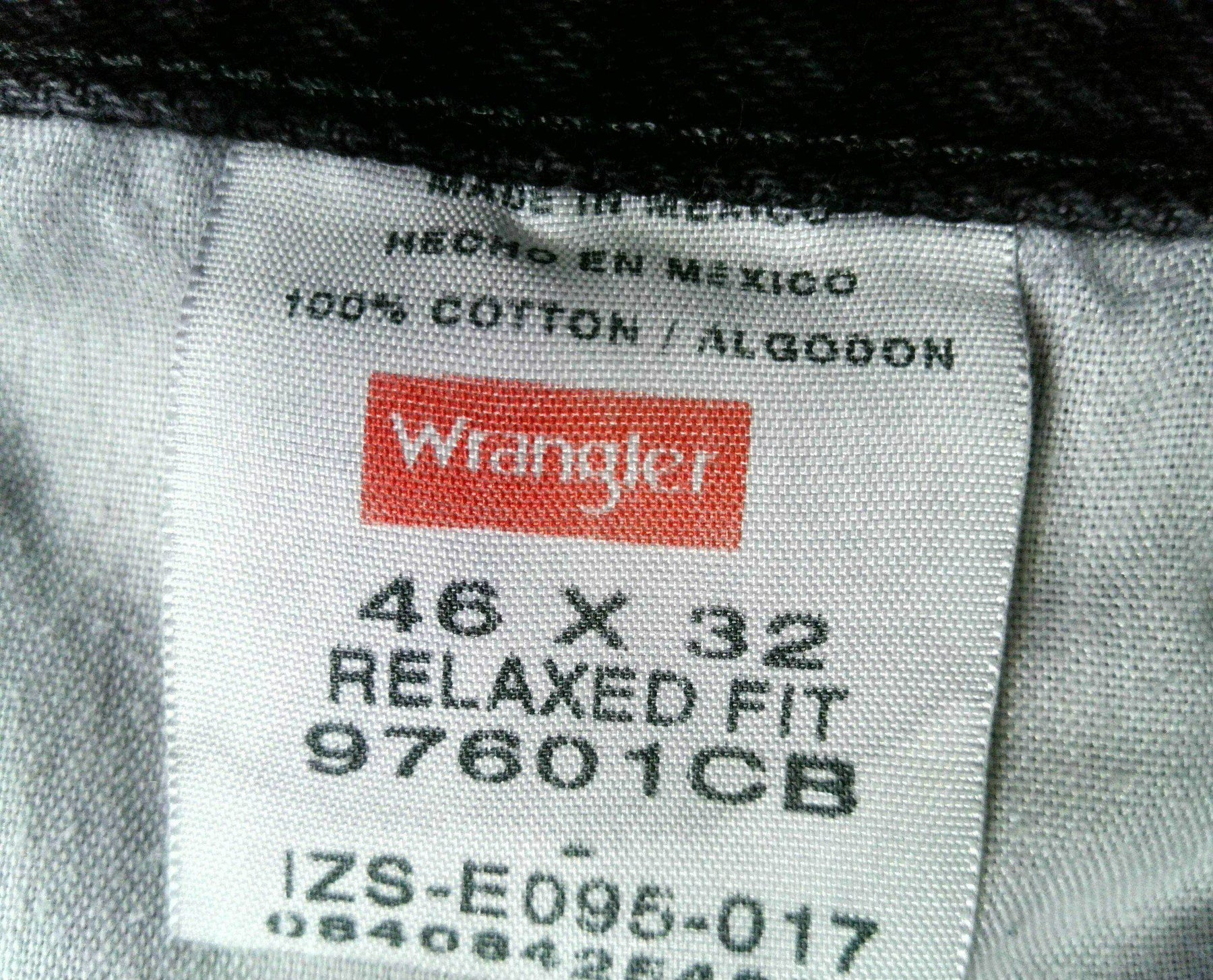 Wrangler Men's Straight Jeans Size:46X32 Black
