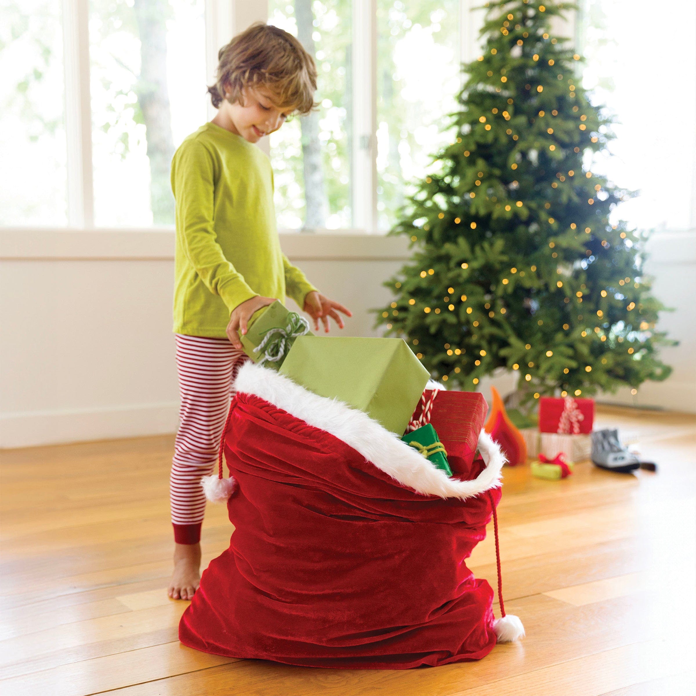 Santas Oversized Velvet Toy and Gift Sack