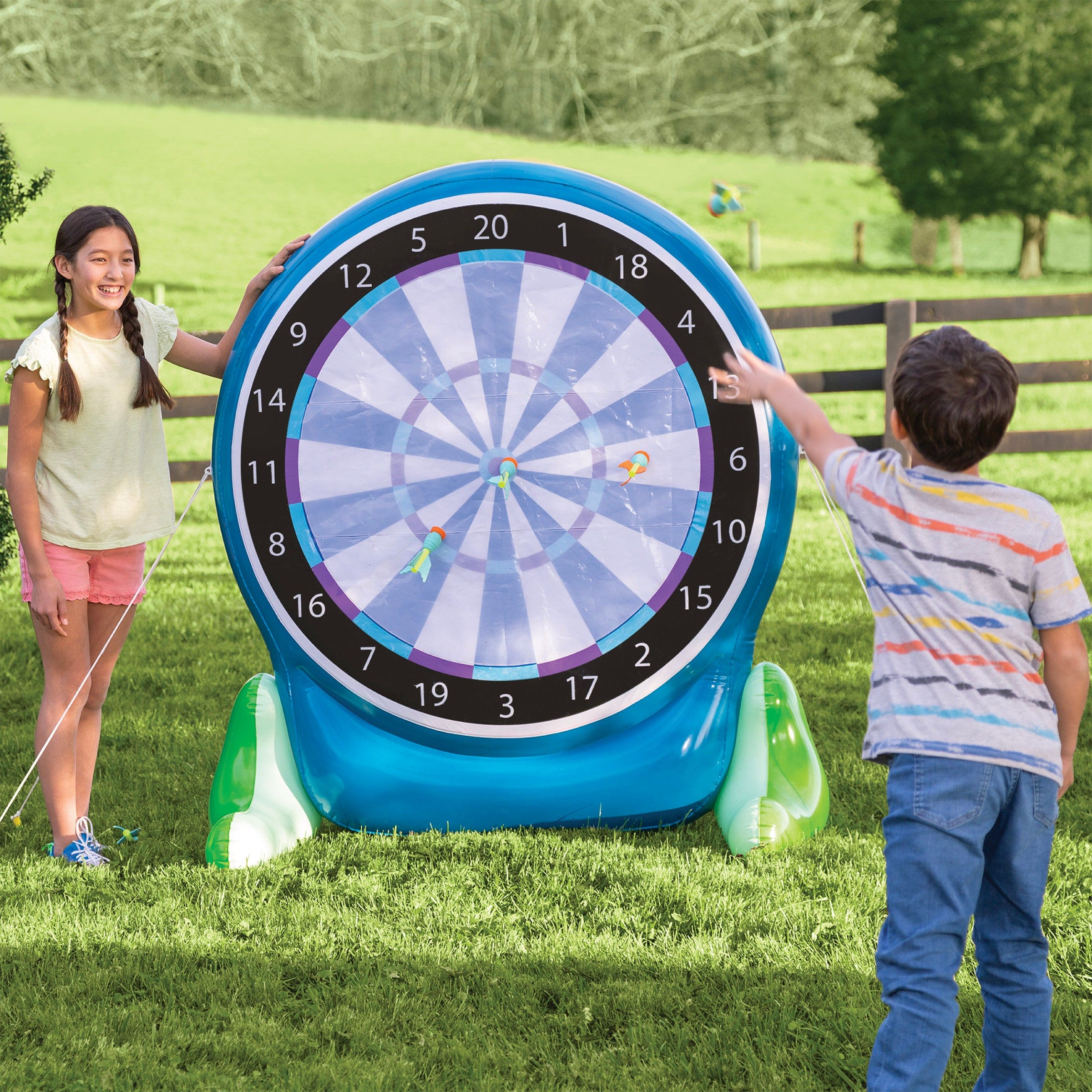 Giant 58-Inch Inflatable 2-in-1 Darts & Soccer Set