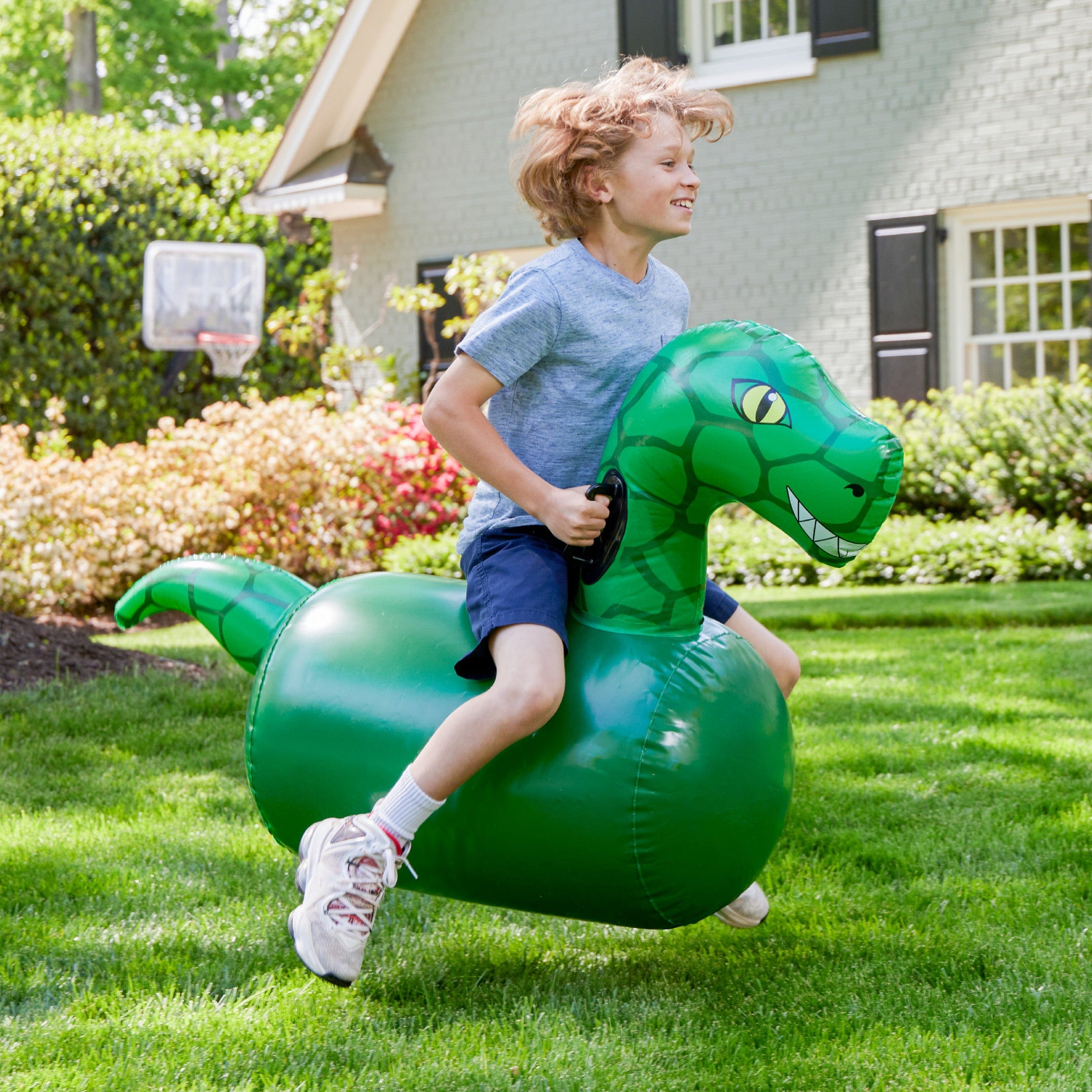 inflatable ride-on hop 'n go dinosaurs