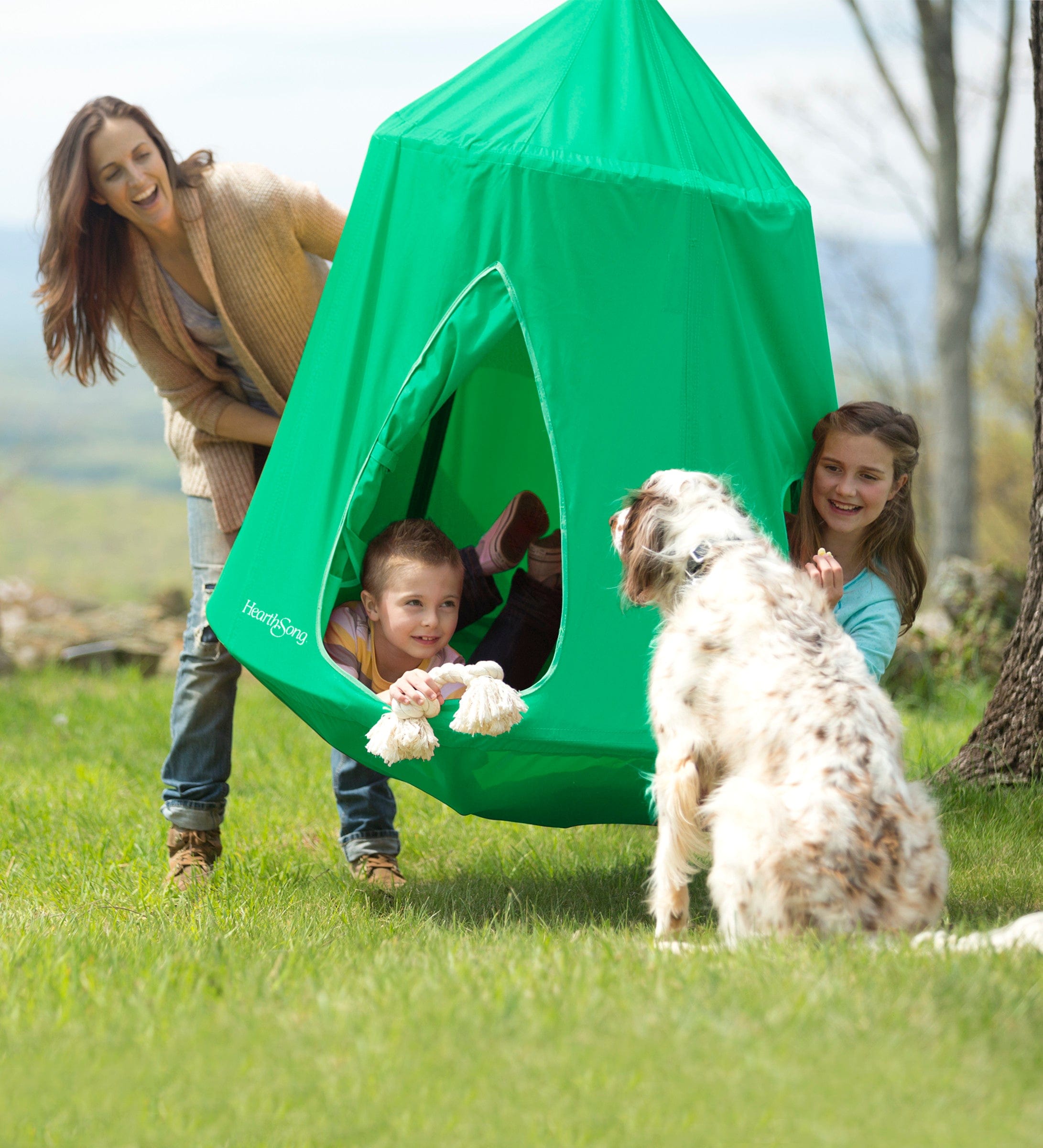Go! Hang Out Huggle Pod Polyester Hanging Tent with LED Lights
