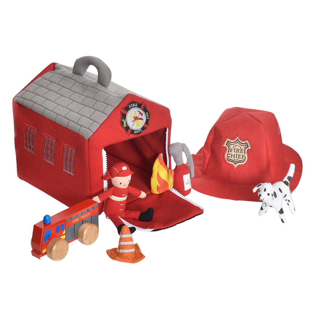 Fire Station With Hat & Accessories