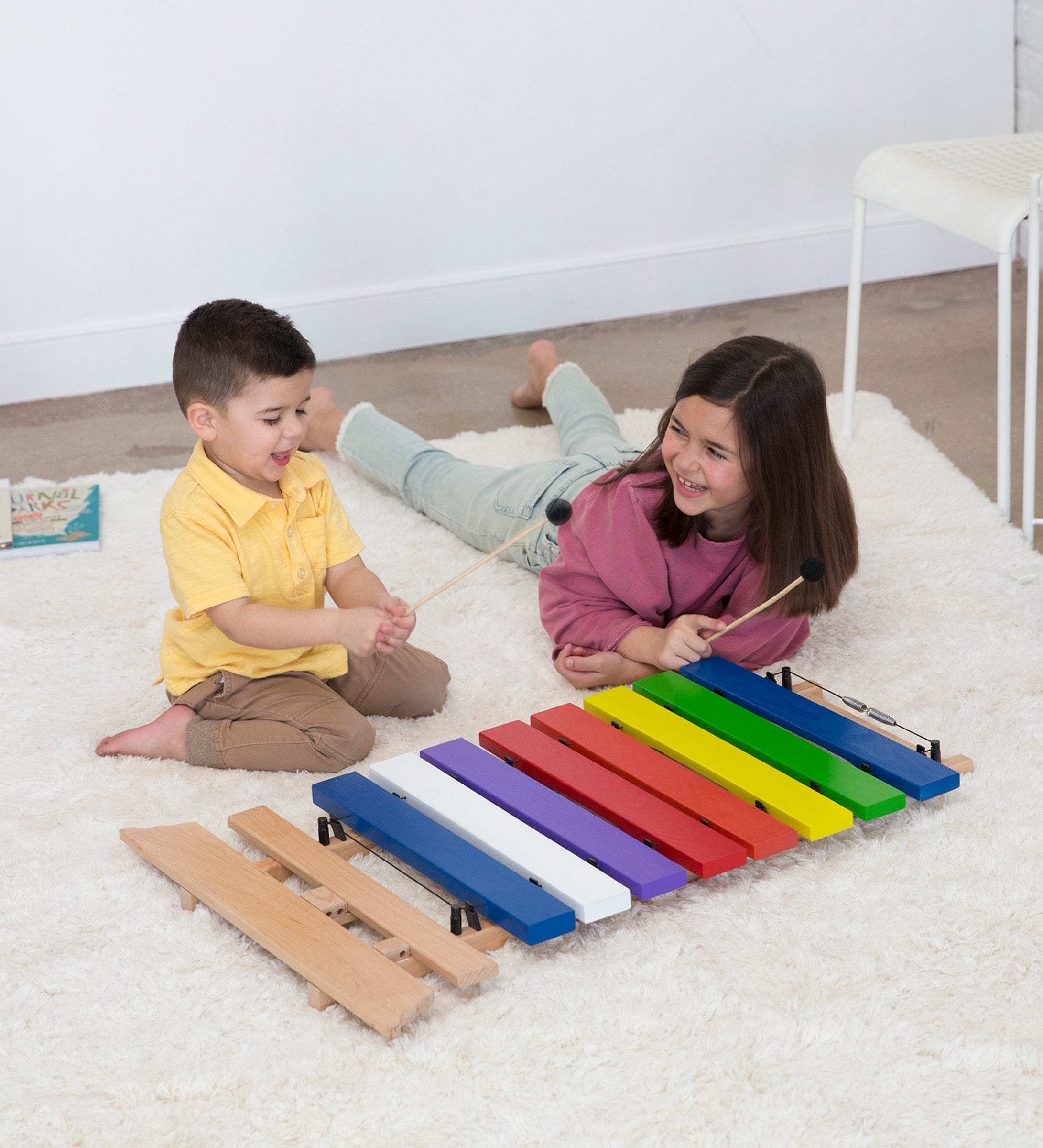 Jumbo 3-Foot Colorful Wooden Chime Xylophone - Hearthsong product image