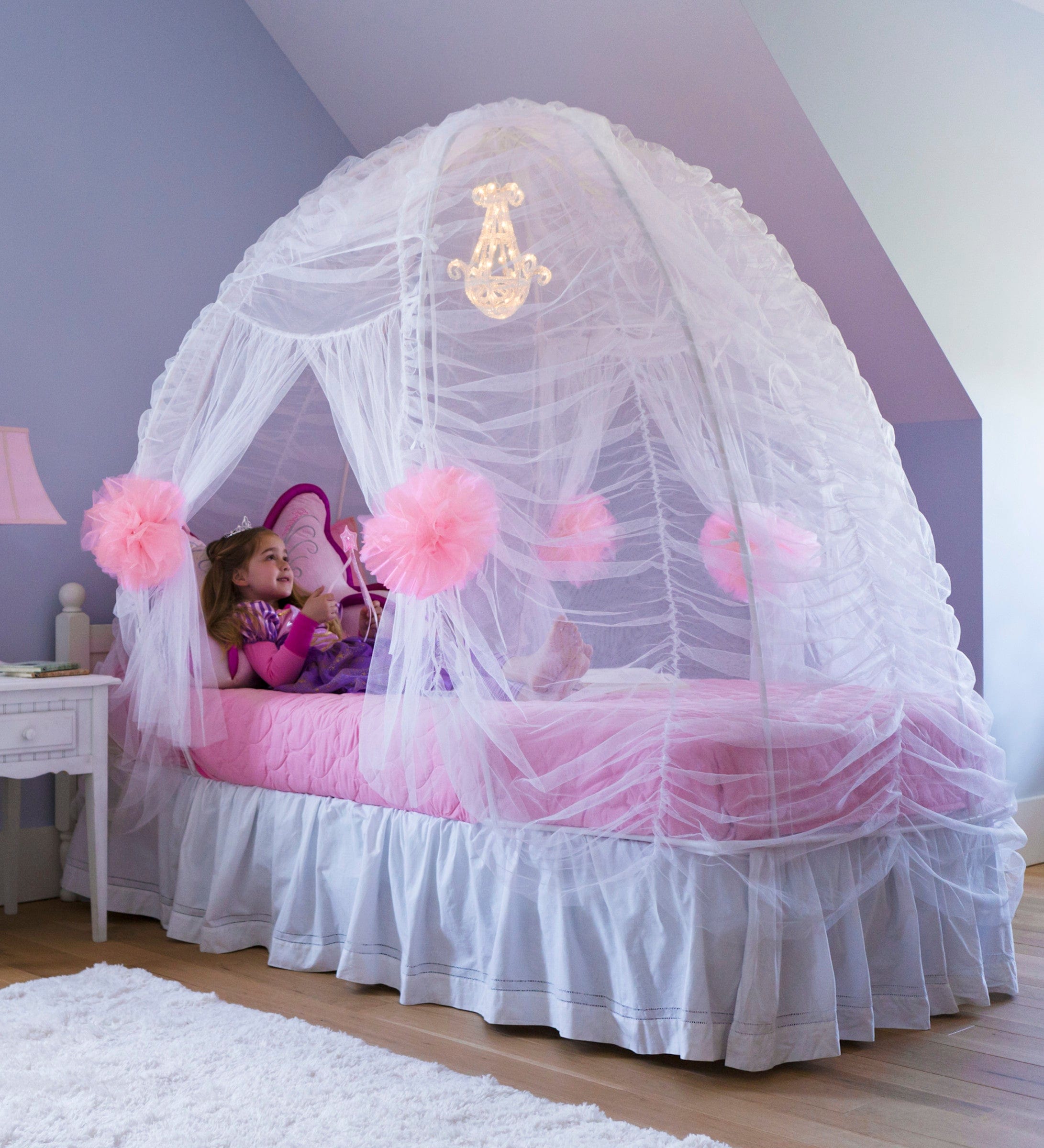 кровать для девочки от 5 лет с балдахином