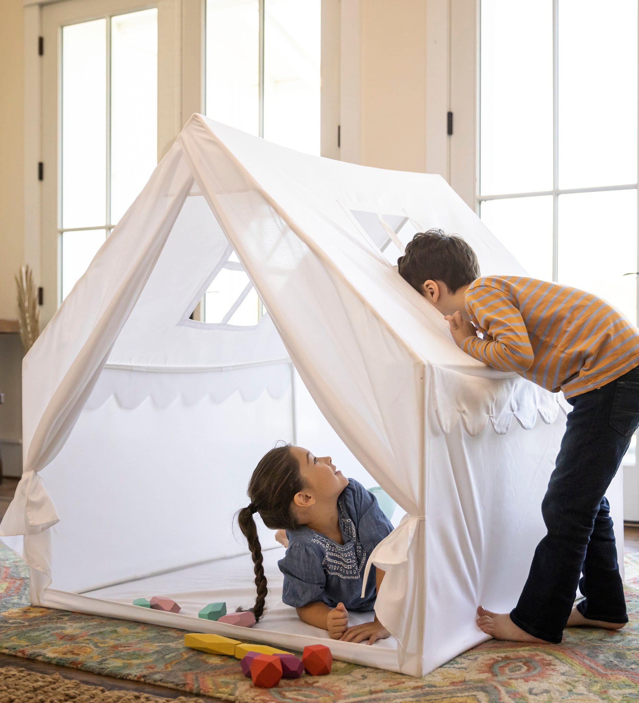 4-Foot Indoor Playhouse Tent with Floor Cover