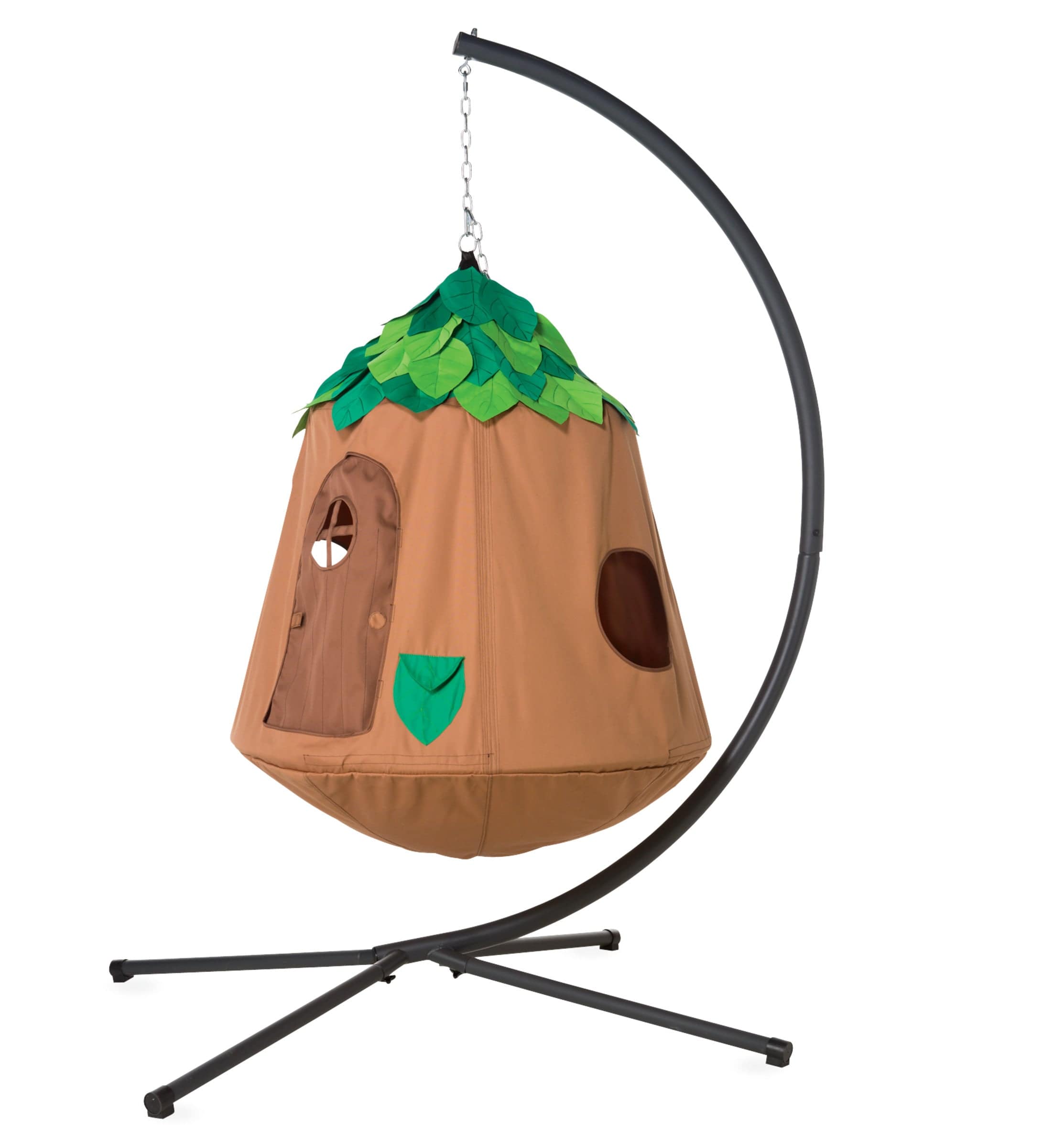 Woodland Huggle Pod Hang Out Nylon Hanging Tent and Crescent Stand Set