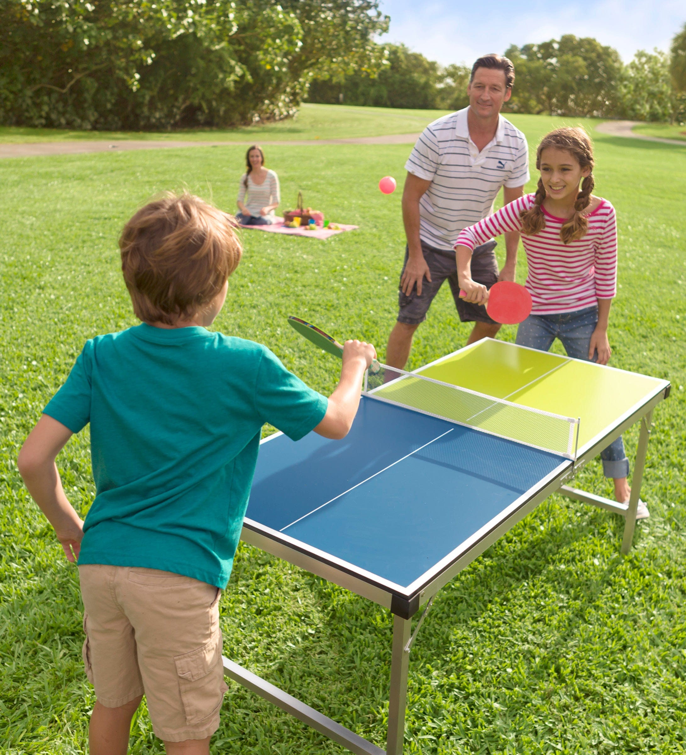 pick-up-and-go portable table tennis