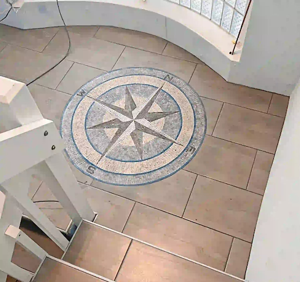 "Elevate Your Home with Personalized Luxury: Handcrafted Marble Mosaic Medallion Artwork Tiles