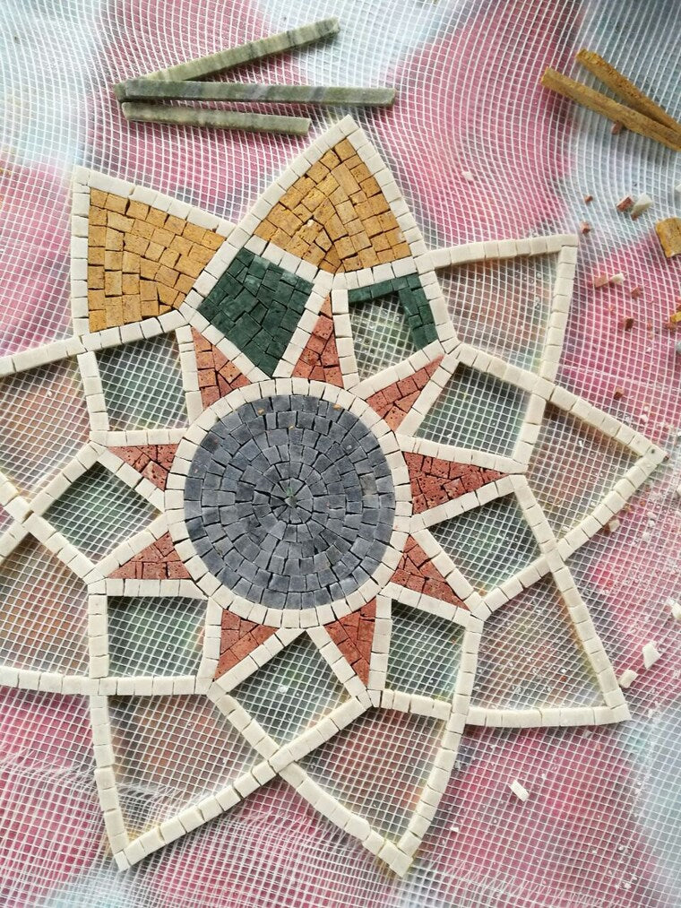 unique mosaic details for custom medallions