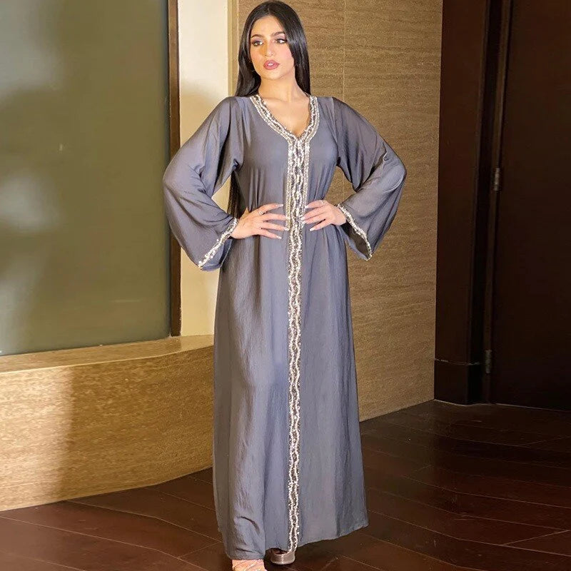 Rhinestone Moroccan Kaftan Abaya